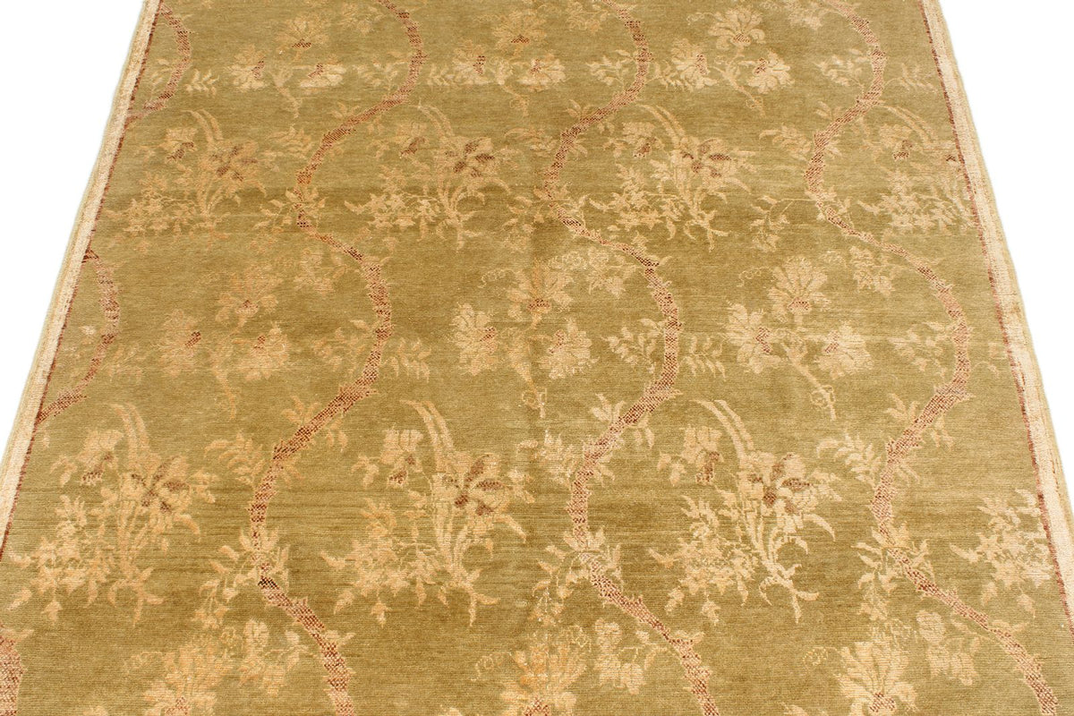 5x7 Green and Gold Modern Contemporary Rug