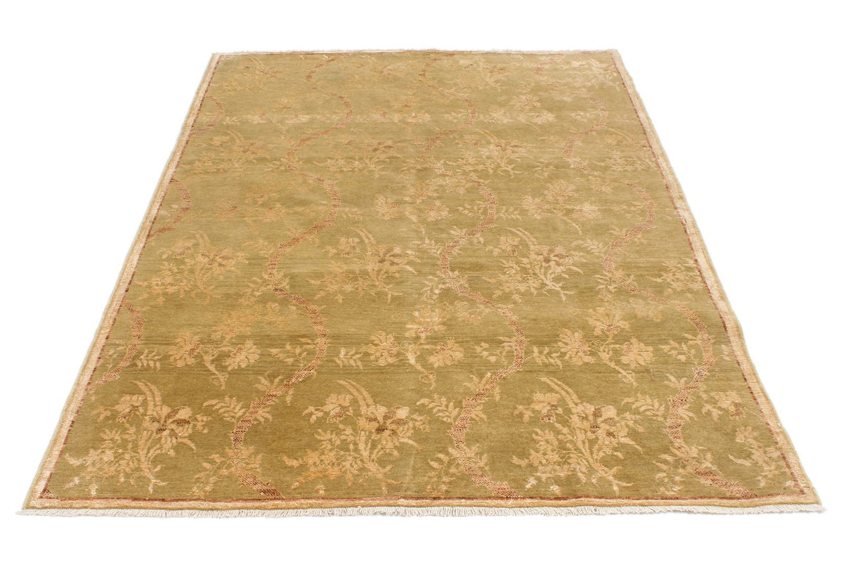 5x7 Green and Gold Modern Contemporary Rug