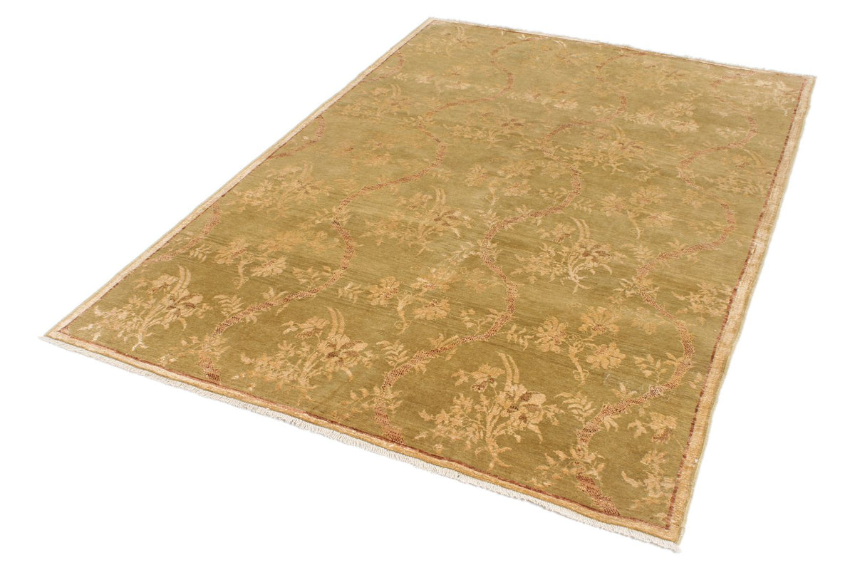 5x7 Green and Gold Modern Contemporary Rug