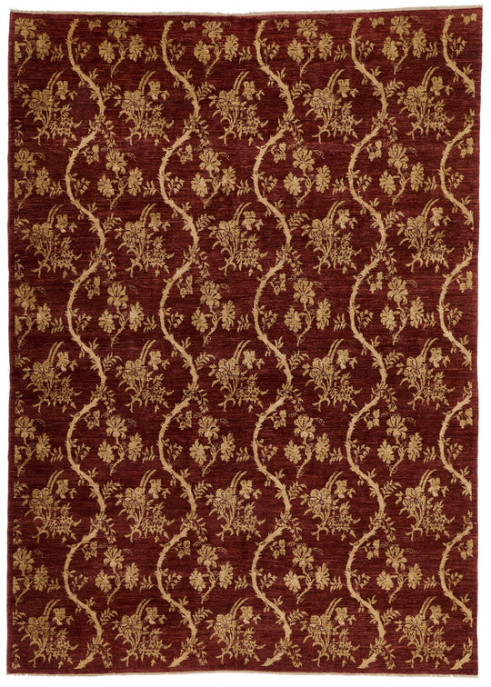7x10 Brown and Gold Modern Contemporary Rug