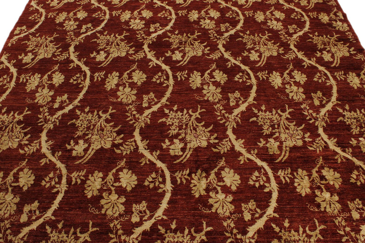 7x10 Brown and Gold Modern Contemporary Rug