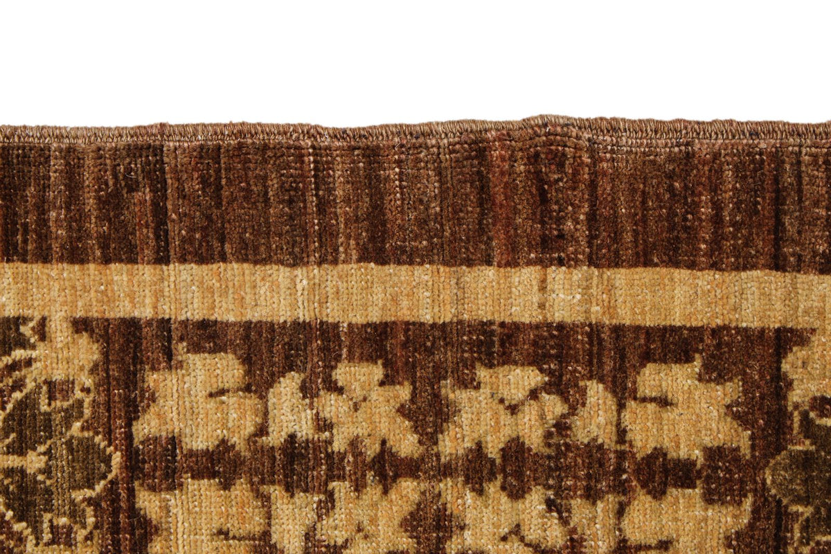 8x10 Brown and Gold Turkish Oushak Rug