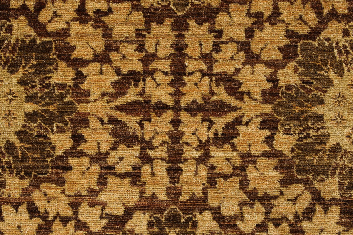 8x10 Brown and Gold Turkish Oushak Rug