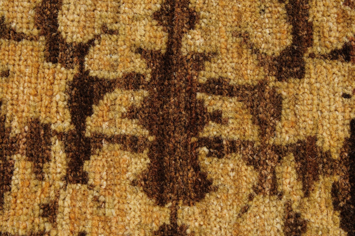 8x10 Brown and Gold Turkish Oushak Rug