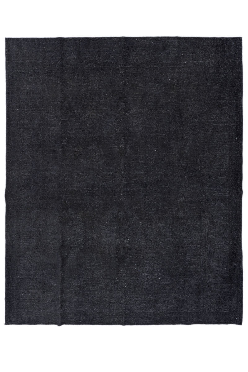 8x10 Black and Black Turkish Oushak Rug