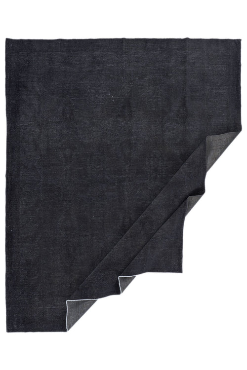 8x10 Black and Black Turkish Oushak Rug