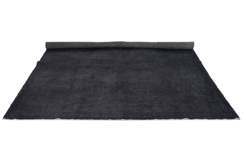 8x10 Black and Black Turkish Oushak Rug