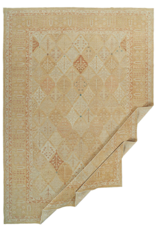 11x16 Multicolor and Gold Turkish Oushak Rug