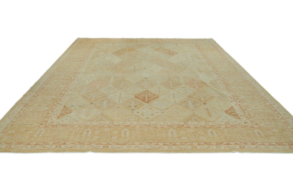 11x16 Multicolor and Gold Turkish Oushak Rug