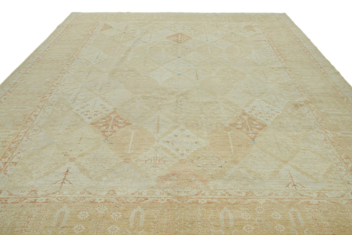 11x16 Multicolor and Gold Turkish Oushak Rug
