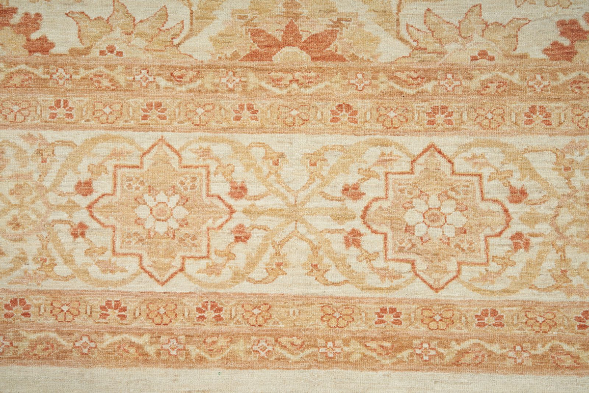 13x17 Ivory and Rust Turkish Oushak Rug