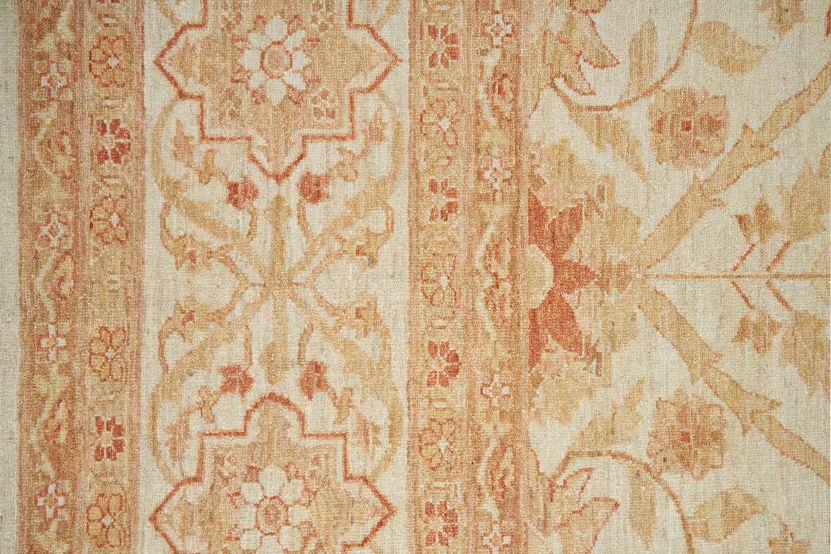 13x17 Ivory and Rust Turkish Oushak Rug