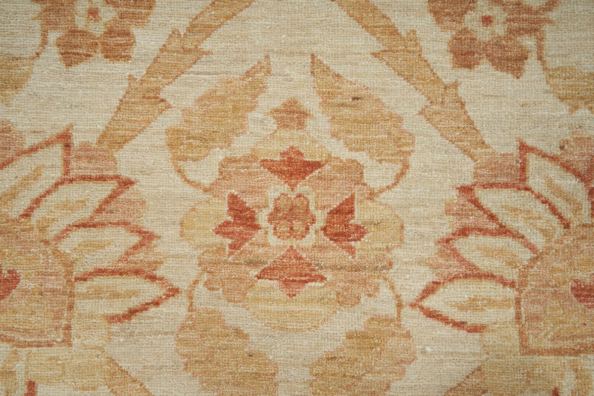 13x17 Ivory and Rust Turkish Oushak Rug