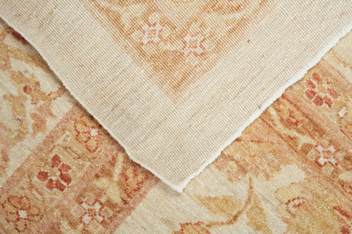 13x17 Ivory and Rust Turkish Oushak Rug