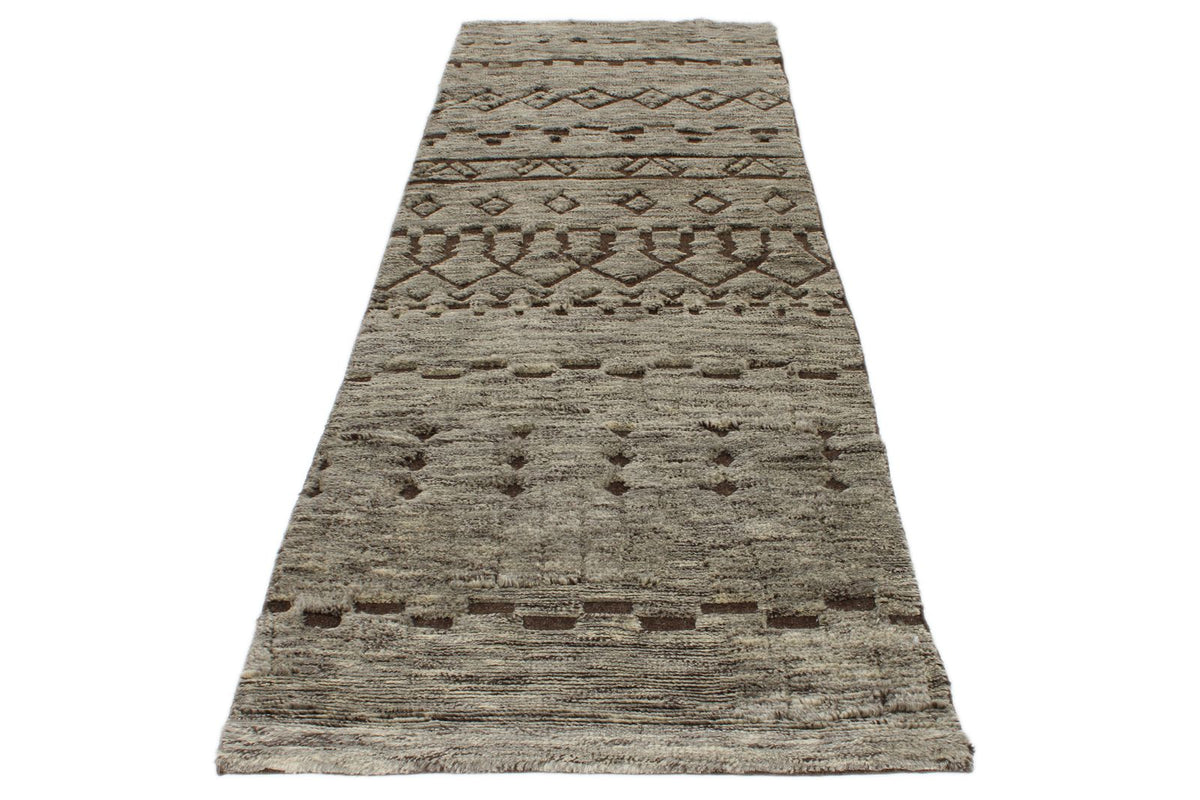 3x10 Beige and Brown Modern Contemporary Runner