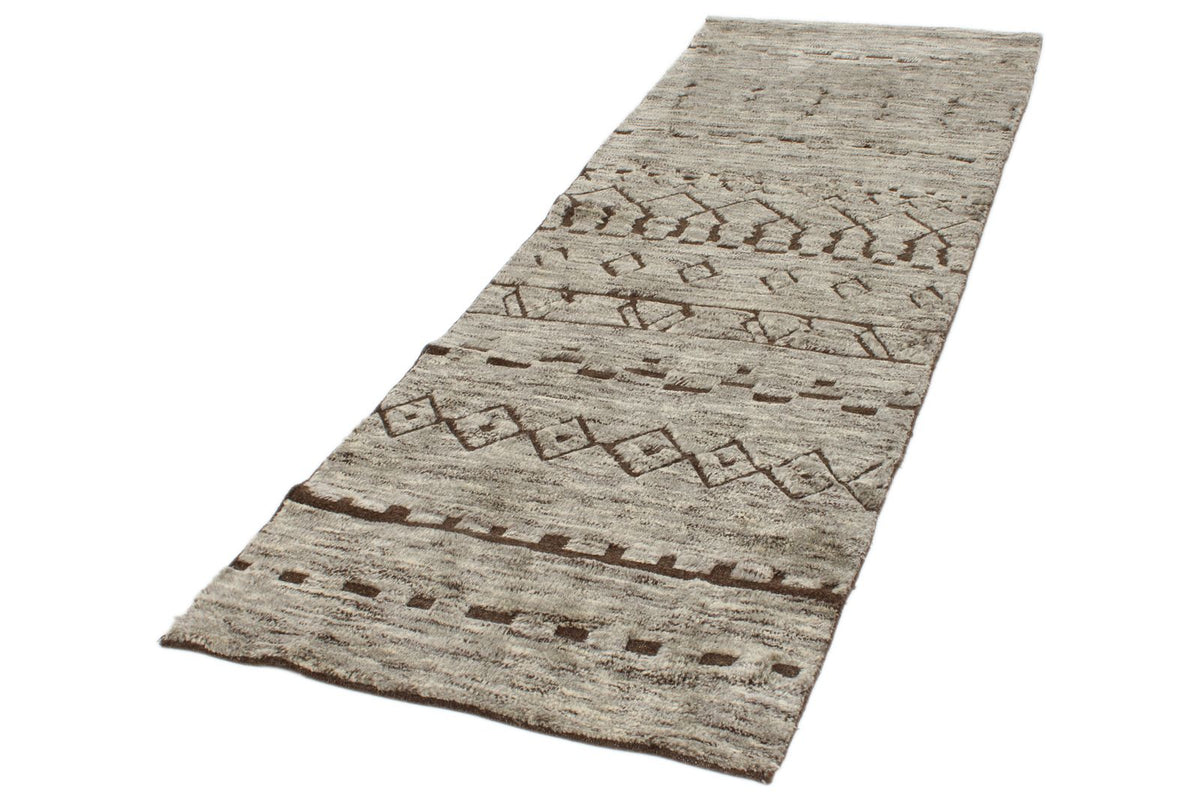 3x10 Beige and Brown Modern Contemporary Runner