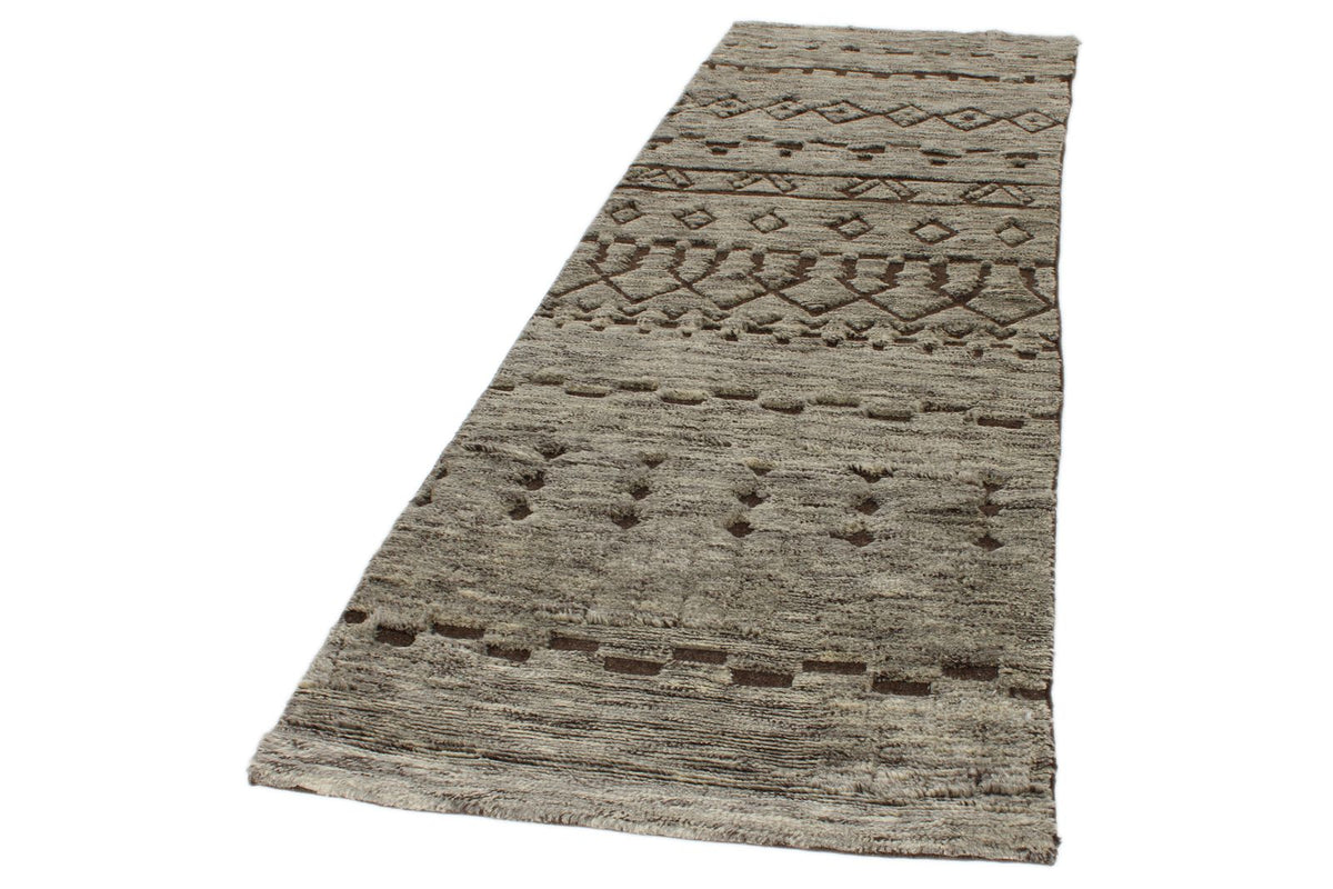 3x10 Beige and Brown Modern Contemporary Runner