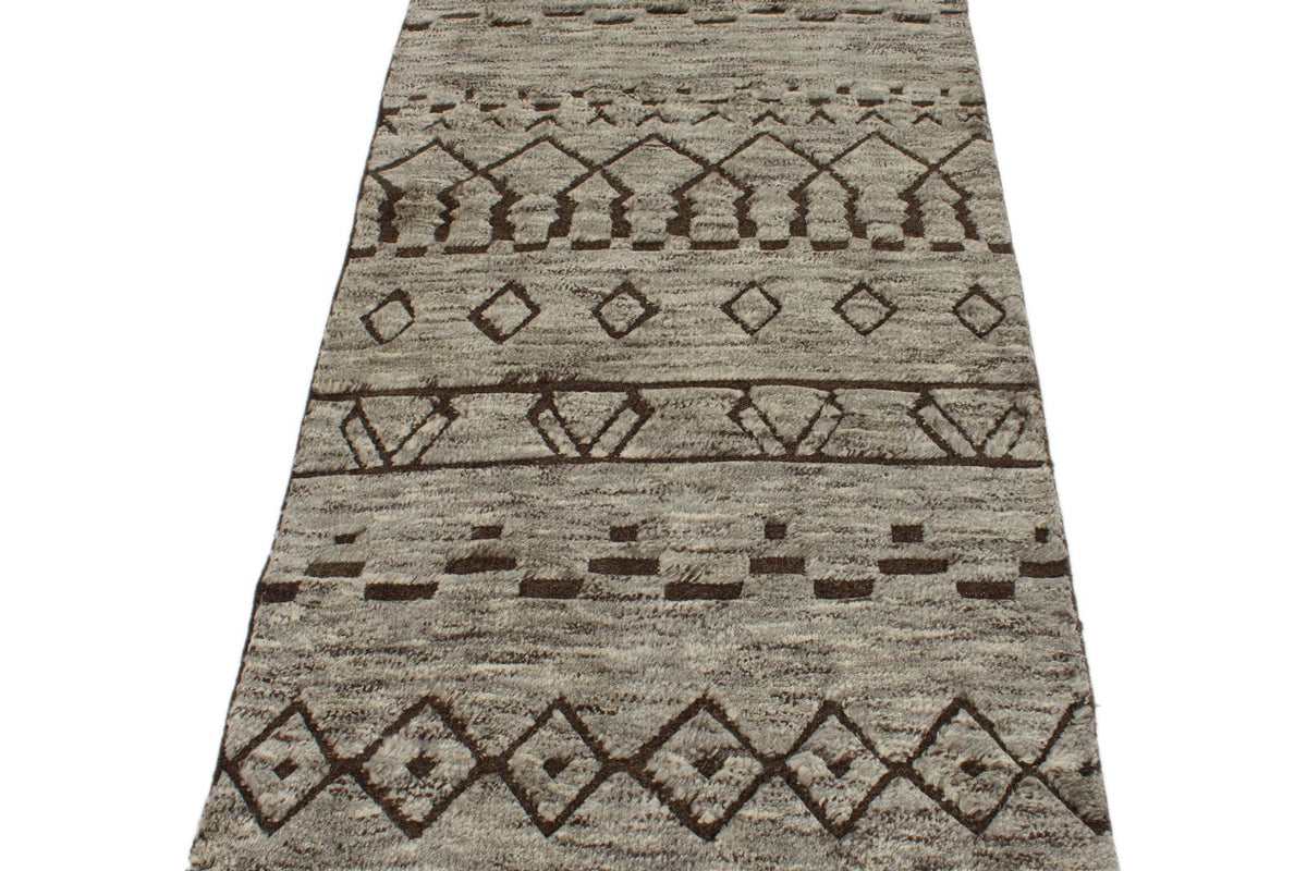 3x10 Beige and Brown Modern Contemporary Runner