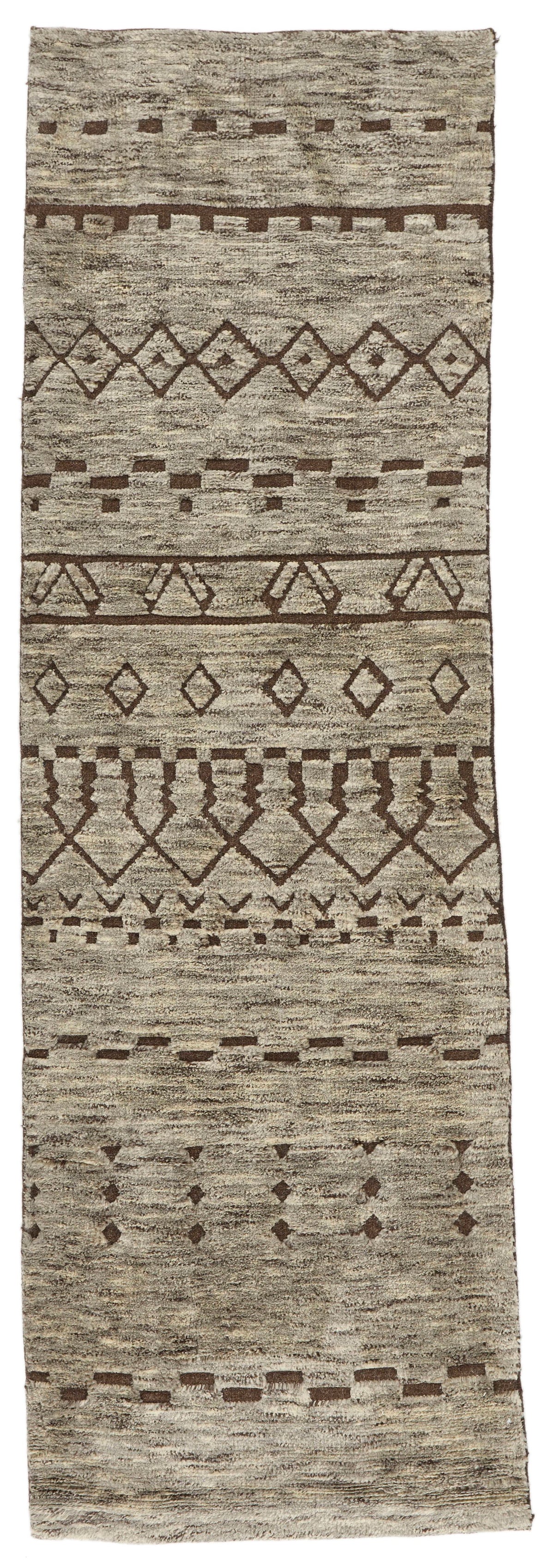 3x10 Beige and Brown Modern Contemporary Runner