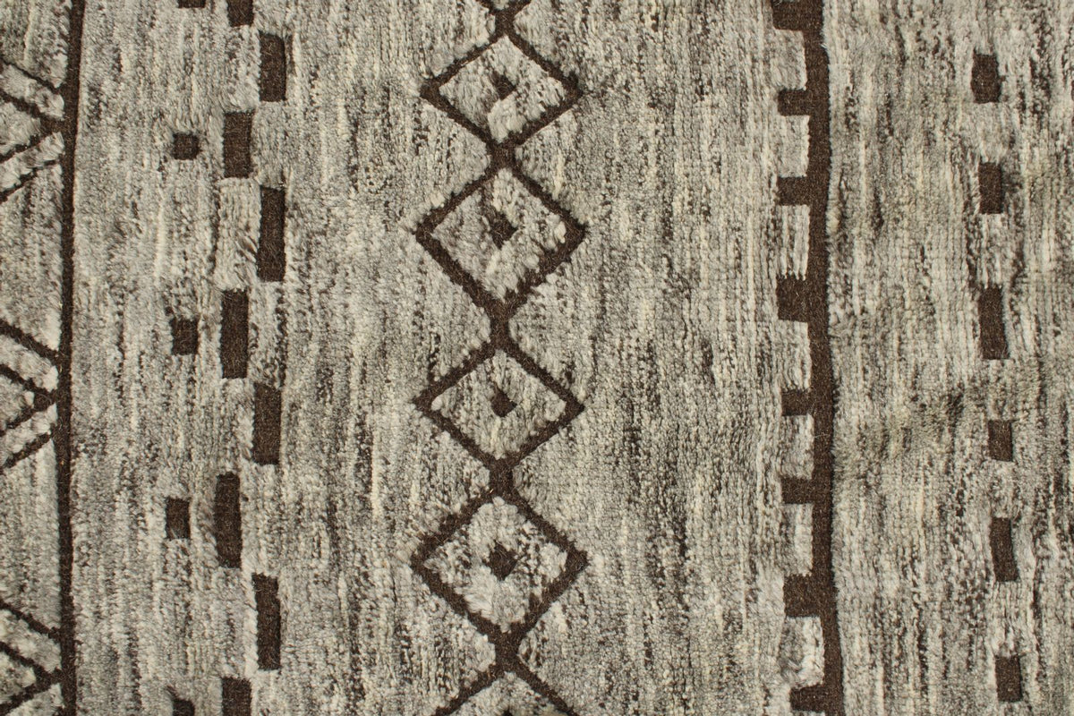 3x10 Beige and Brown Modern Contemporary Runner
