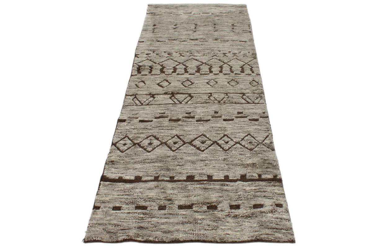 3x10 Beige and Brown Modern Contemporary Runner