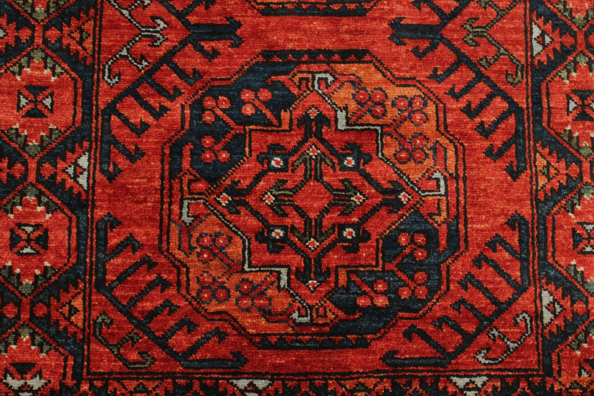 3x9 Red and Navy Turkish Tribal Runner