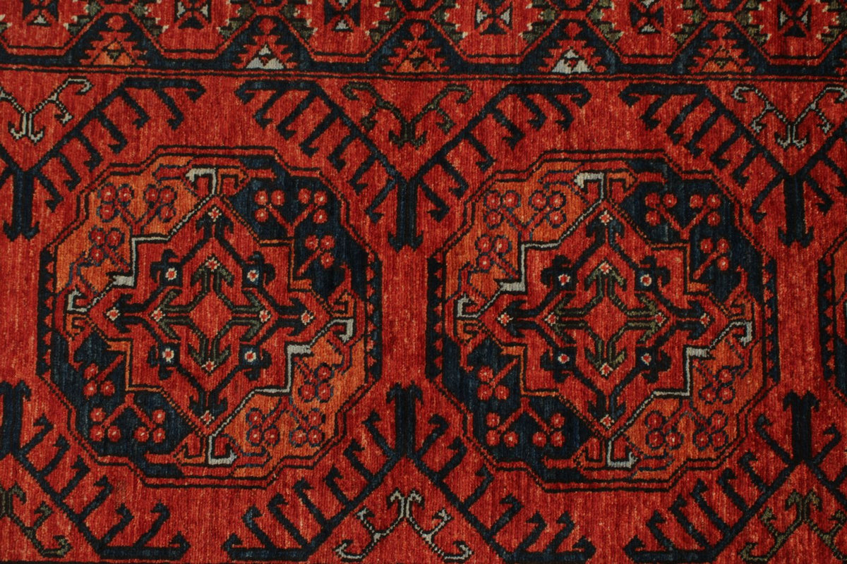 3x9 Red and Navy Turkish Tribal Runner