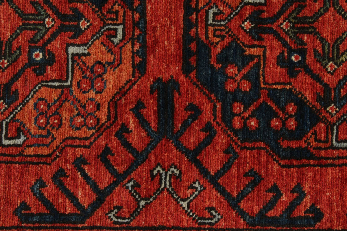 3x9 Red and Navy Turkish Tribal Runner