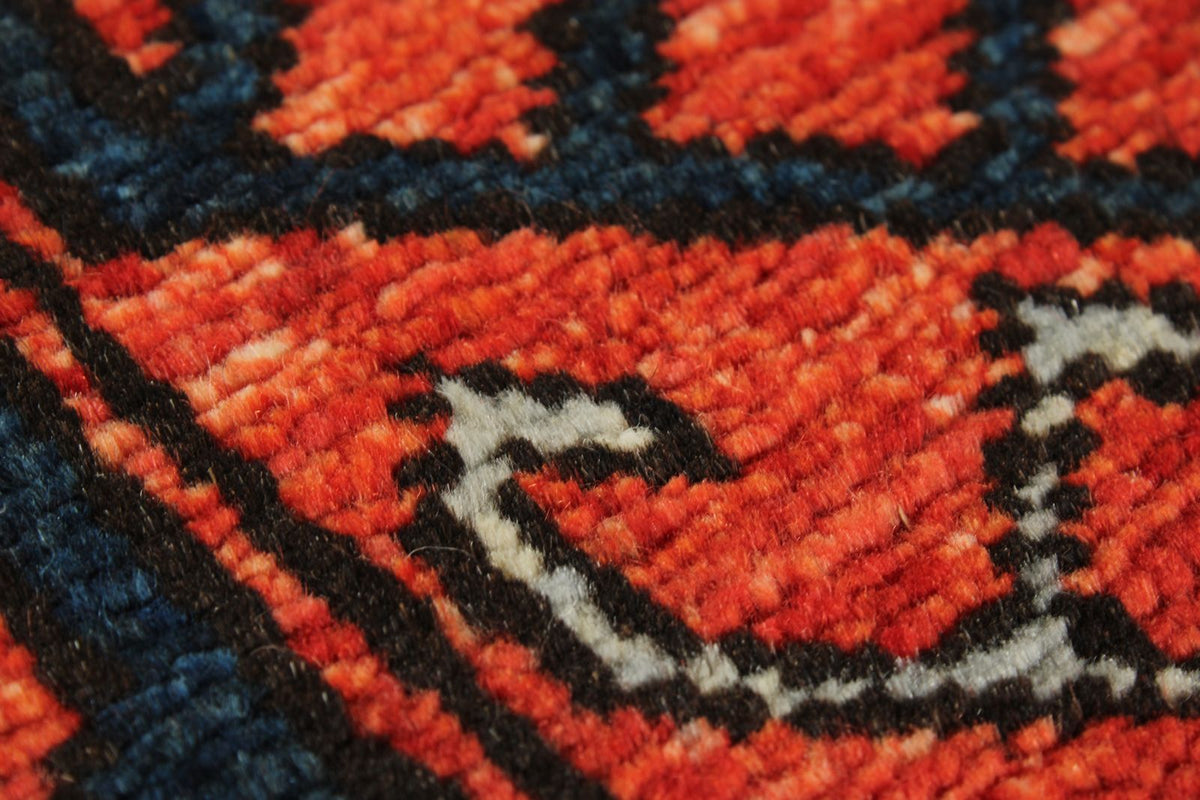 3x9 Red and Navy Turkish Tribal Runner