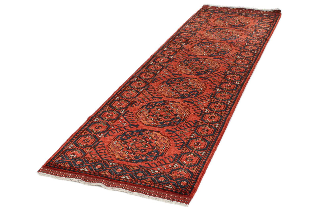 3x9 Red and Navy Turkish Tribal Runner