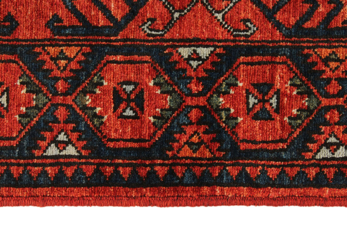 3x9 Red and Navy Turkish Tribal Runner