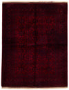 5x6 Burgundy and Black Turkish Tribal Rug