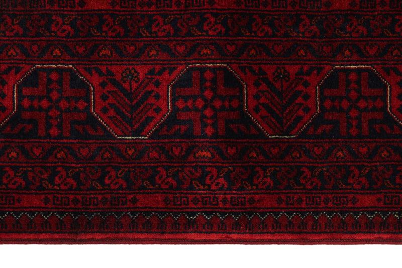 5x6 Burgundy and Black Turkish Tribal Rug