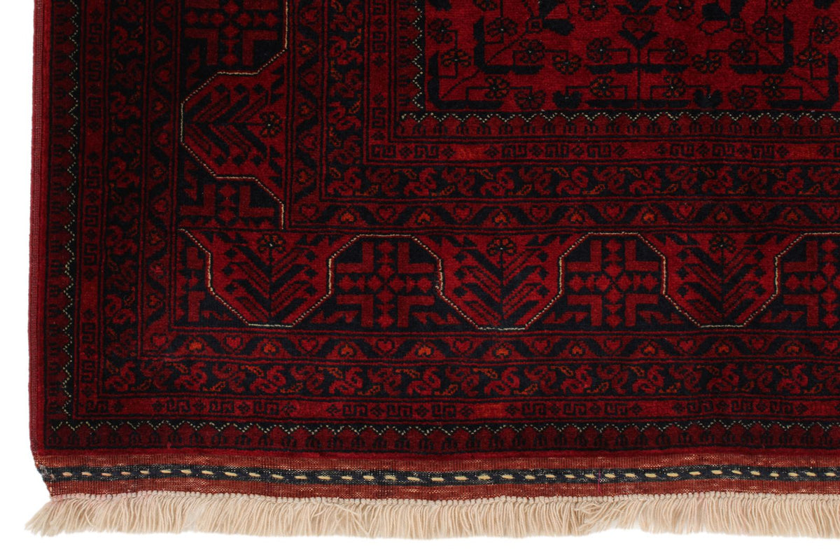 5x6 Burgundy and Black Turkish Tribal Rug