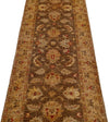 Vintage Handmade 3x9 Brown and Beige Anatolian Turkish Oushak Distressed Area Runner