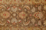 Vintage Handmade 3x9 Brown and Beige Anatolian Turkish Oushak Distressed Area Runner