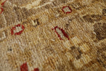 Vintage Handmade 3x9 Brown and Beige Anatolian Turkish Oushak Distressed Area Runner