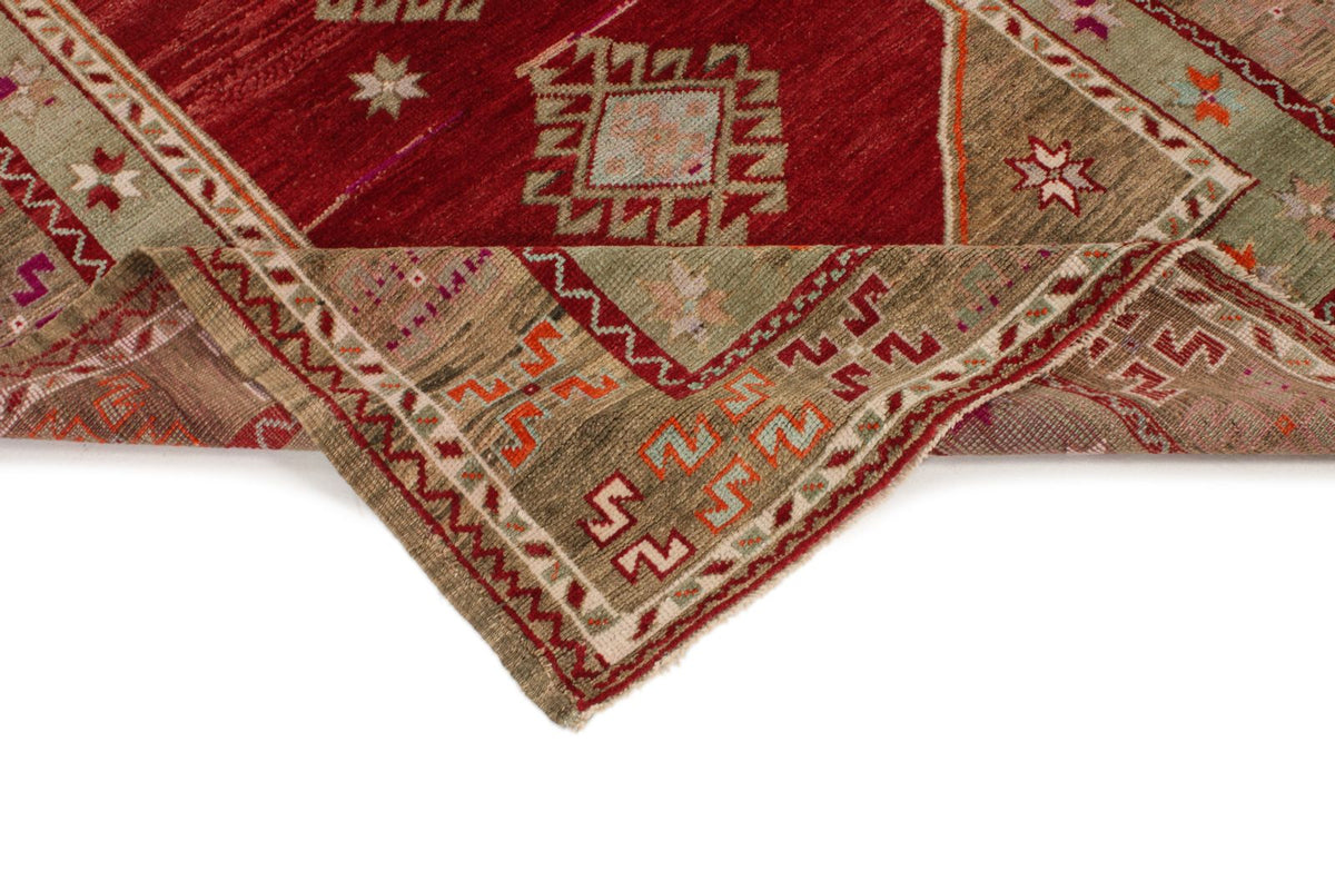 5x9 Red and Green Turkish Tribal Rug