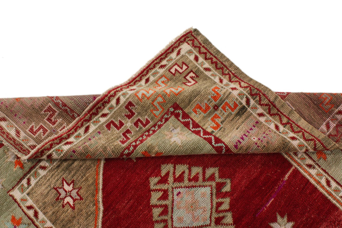5x9 Red and Green Turkish Tribal Rug