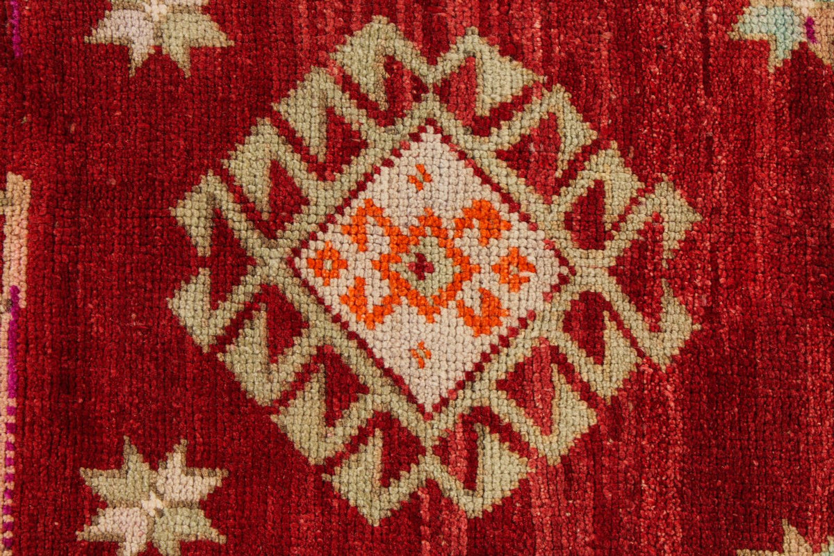 5x9 Red and Green Turkish Tribal Rug