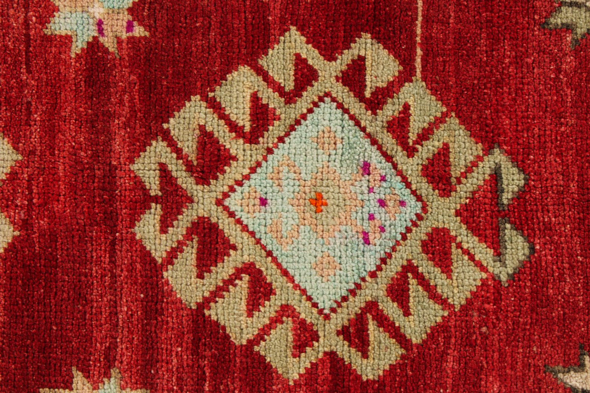 5x9 Red and Green Turkish Tribal Rug