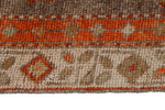 3x9 Orange and Gray Turkish Tribal Runner