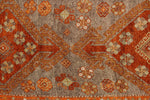 3x9 Orange and Gray Turkish Tribal Runner