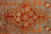 3x9 Orange and Gray Turkish Tribal Runner