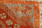 3x9 Orange and Gray Turkish Tribal Runner