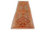 3x9 Orange and Gray Turkish Tribal Runner