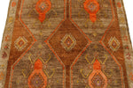 5x13 Brown and Orange Turkish Tribal Runner