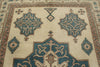 8x11 Blue and Ivory Turkish Tribal Rug