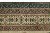 8x11 Blue and Ivory Turkish Tribal Rug