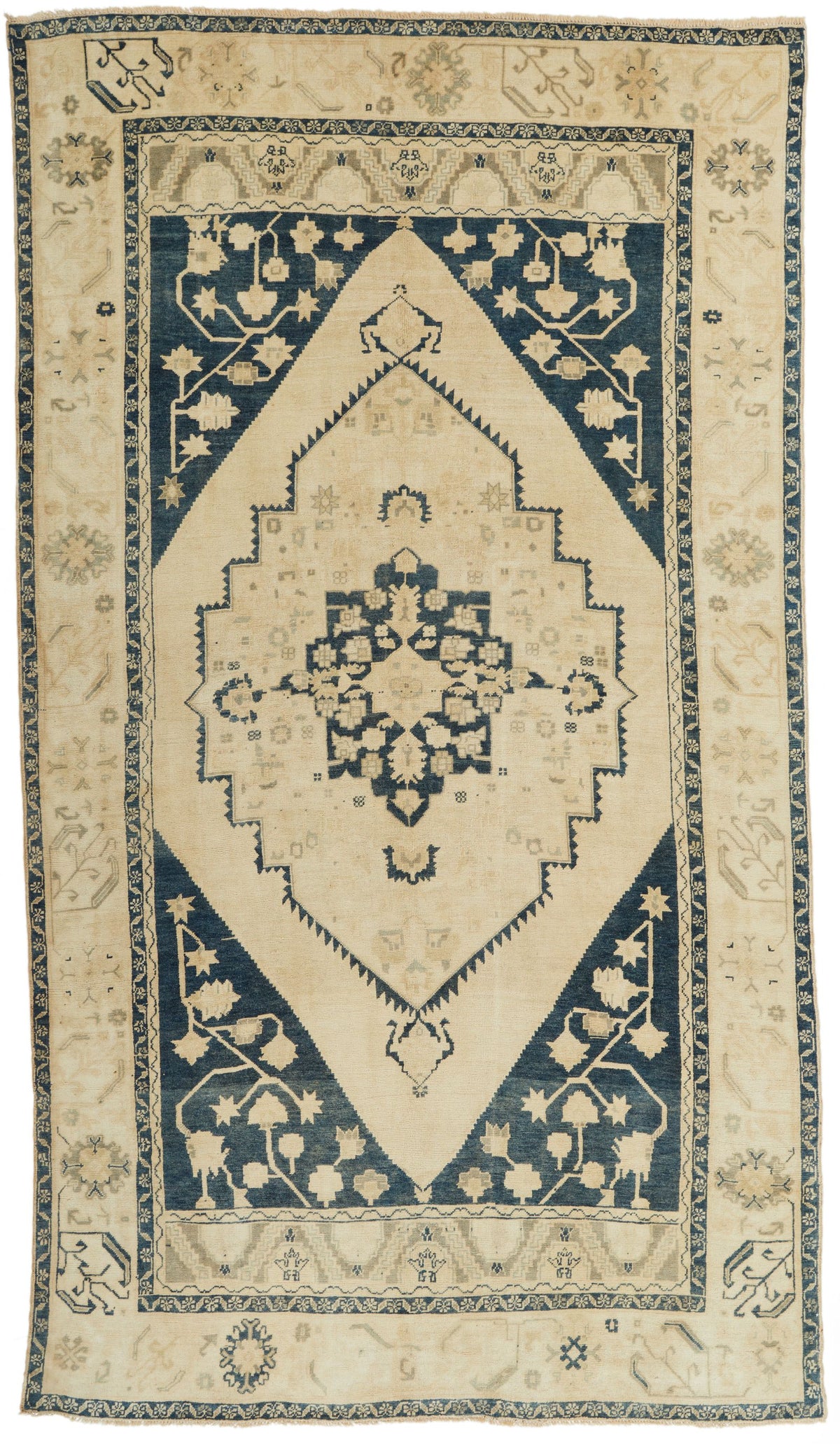 7x12 Green and Blue Turkish Tribal Rug